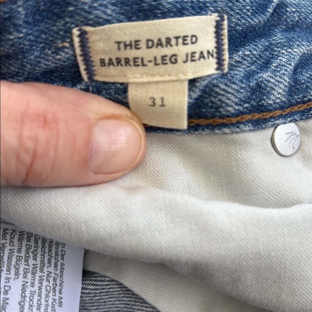 Madewell Women’s 100% Cotton Darted Barrel Leg Button Fly Jean 31 - Picture 11 of 12